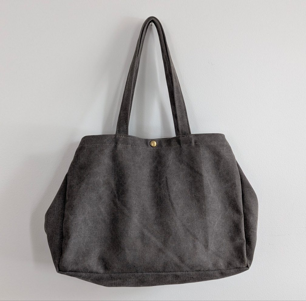 Stone washed canvas tote bag